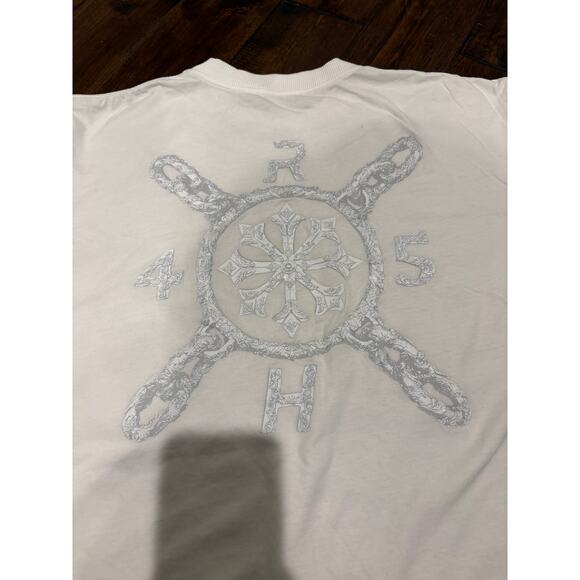 RH45 London Streetwear Mens White Metallic Graphic Tee L - Picture 8 of 12